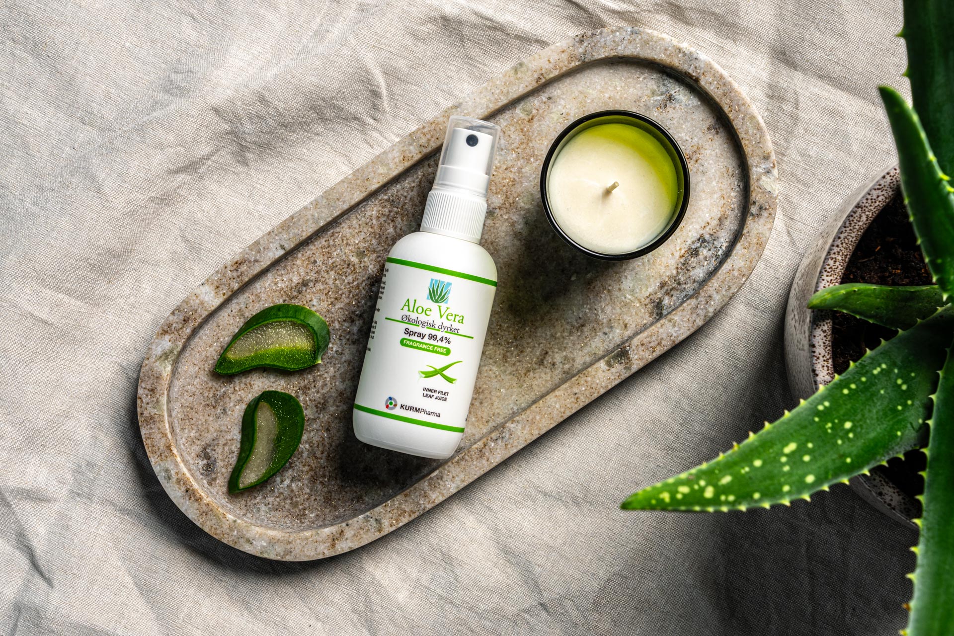 Aloe Vera Spray på fad